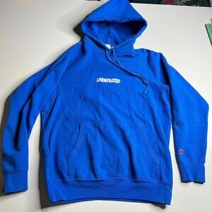 Undefeated Blue Pullover Hoodie Embroidered Logo Made in Canada Men's M